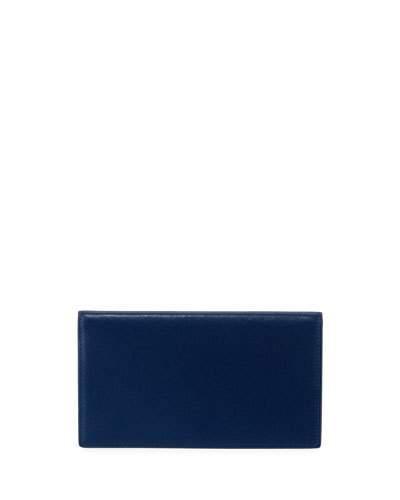 Slim Leather Bi-fold Wallet, Navy