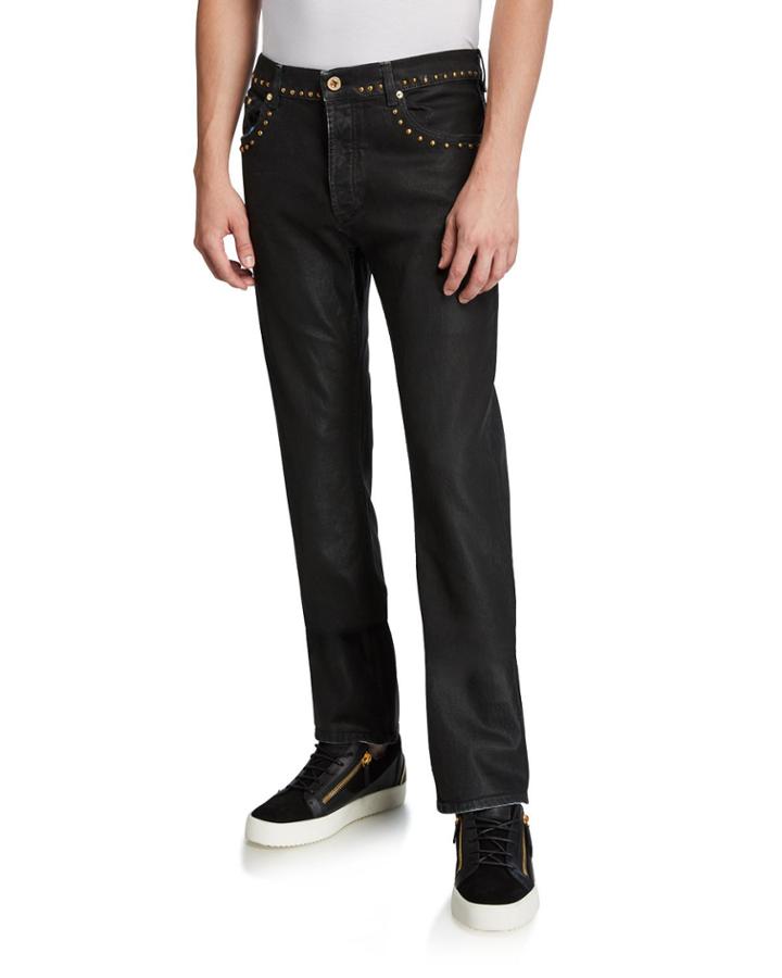 Men's Slim Coated Jeans With