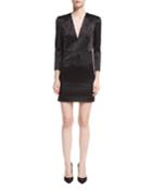 Otto V-neck Puff-sleeve Mini Cocktail Dress