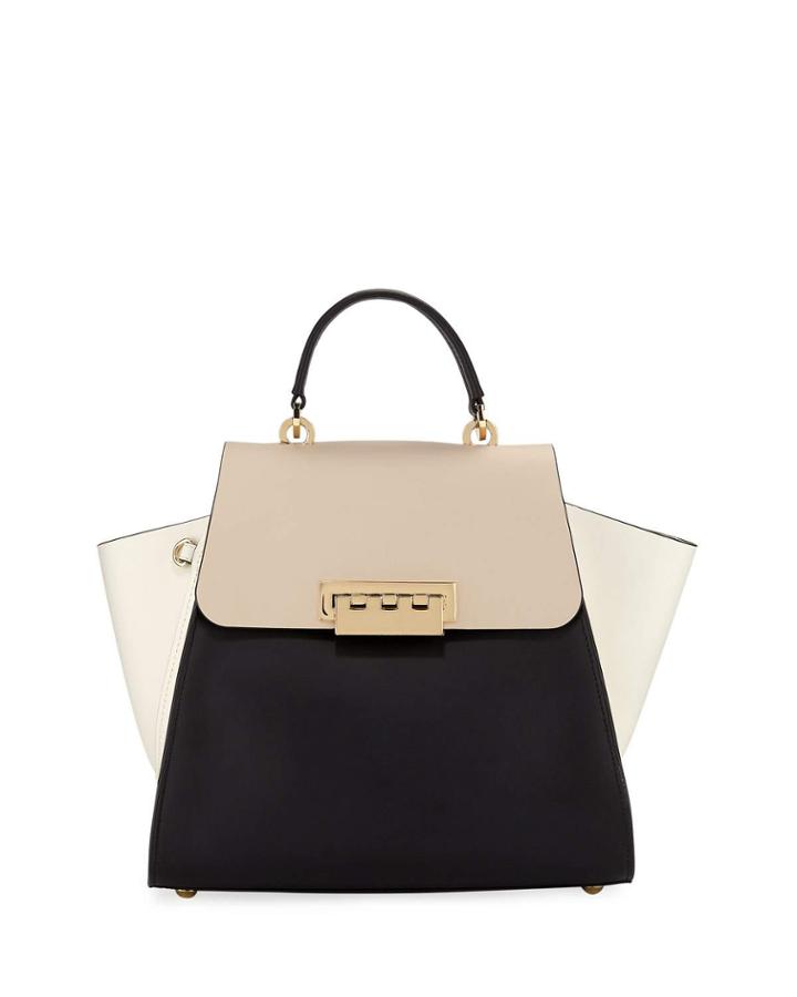 Eartha Iconic Colorblock Top Handle Bag, Black