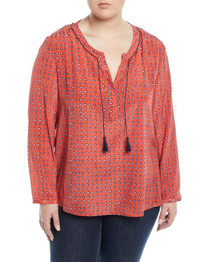 Vivid Dot Chiffon Blouse,