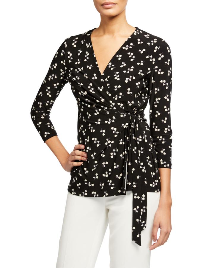 Albertine 3/4-sleeve Wrap Top