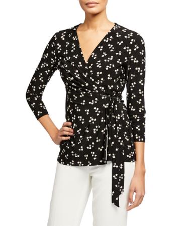Albertine 3/4-sleeve Wrap Top