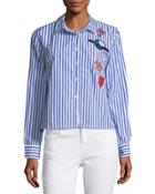 Striped Patched Button-front