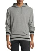 Striped Hooded Sweatshirt, Gray