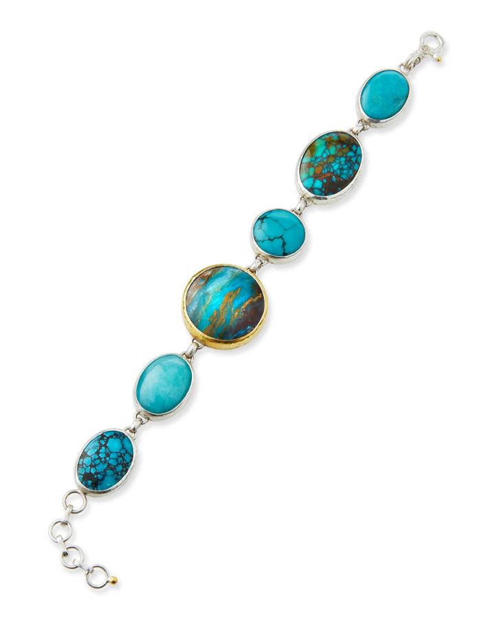 Mixed 6-stone Bracelet, Blue