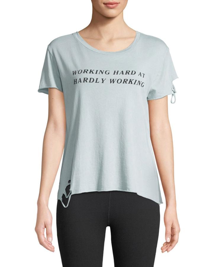 Hardly Working Distressed Crewneck Tee