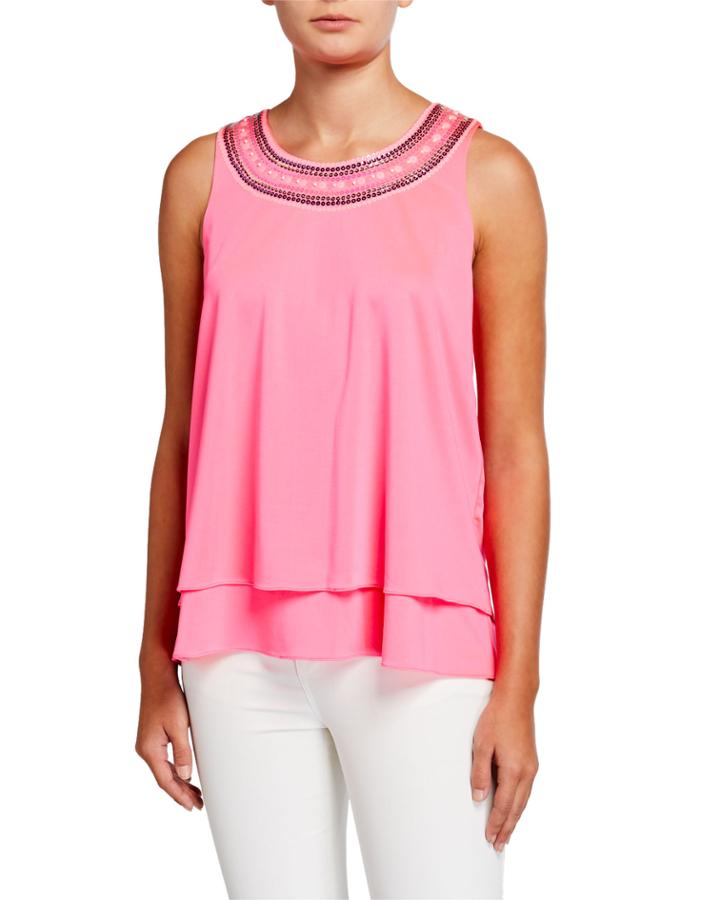 Cara Sequin-neck Top