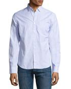 Bowery Bleecker Pinstripe Shirt, White/blue