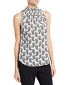Lula Sleeveless Mock-neck Halter Blouse