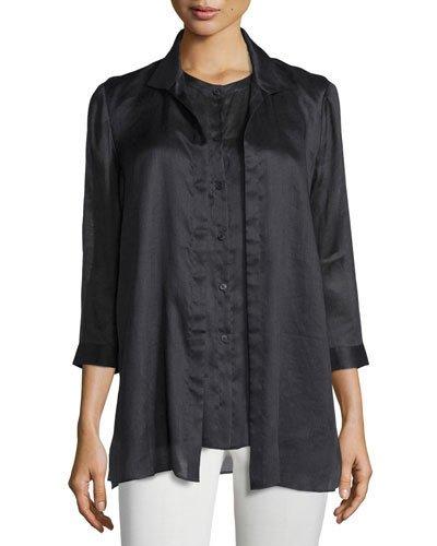 Rochelle Layered Trompe L'oeil Top, Black