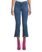 Selena Mid-rise Cropped Boot-cut Jeans With Released Hem