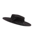 Femi Tonal-flower Wool Boater Hat