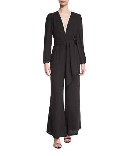 Long-sleeve Jumpsuit W/ Drape