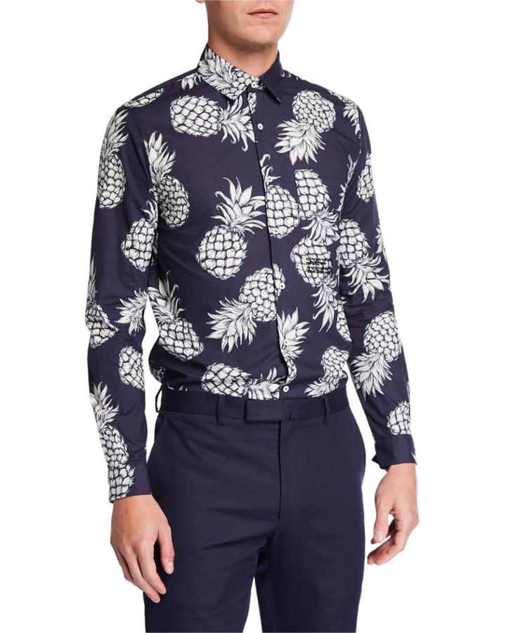 Men's Pineapple-print Long-sleeve