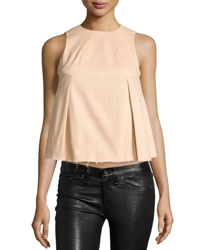Sleeveless Raw-edge