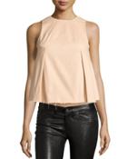 Sleeveless Raw-edge