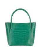 Crocodile Square Shopper Tote Bag, Green D4