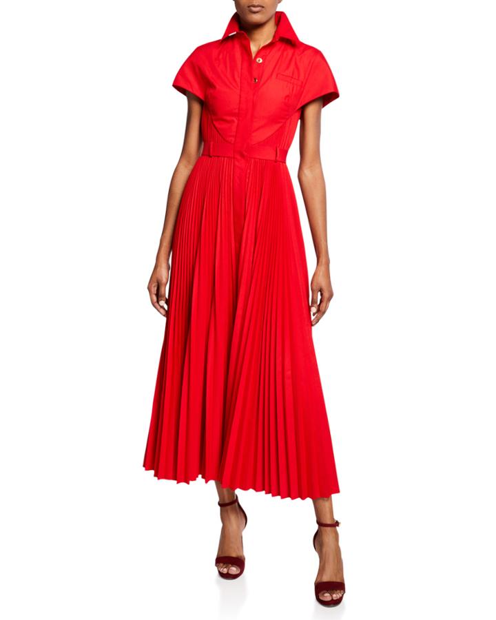 Short-sleeve Button-front Poplin