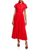 Short-sleeve Button-front Poplin