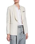 Single-button Long-sleeve Blazer