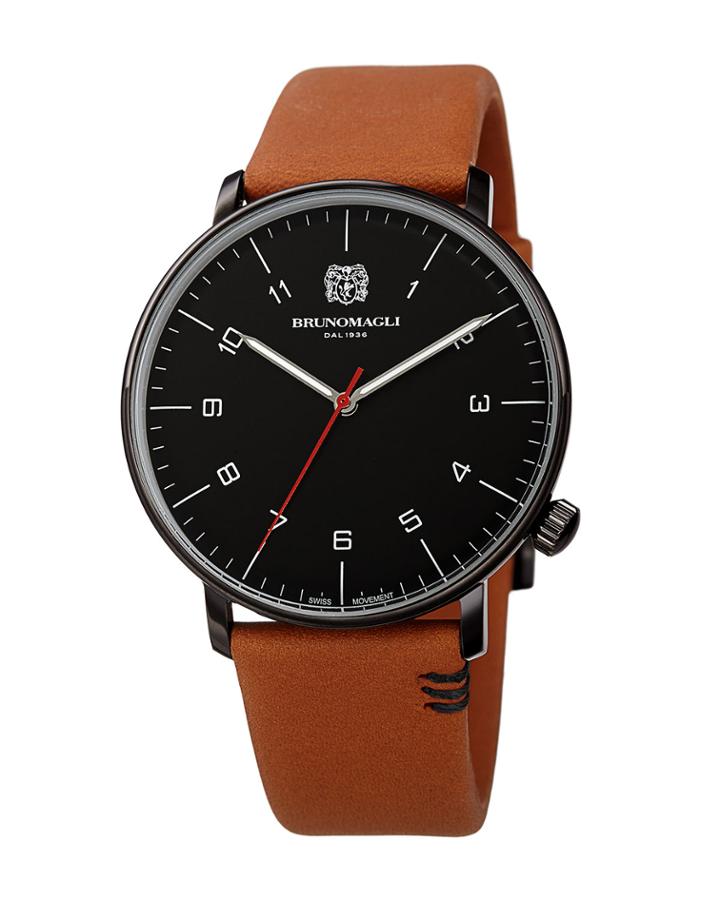 Men's 43mm Roma Moderna Watch W/ Italian Leather Strap, Tan/black