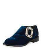 Monk Strass Velvet Buckle