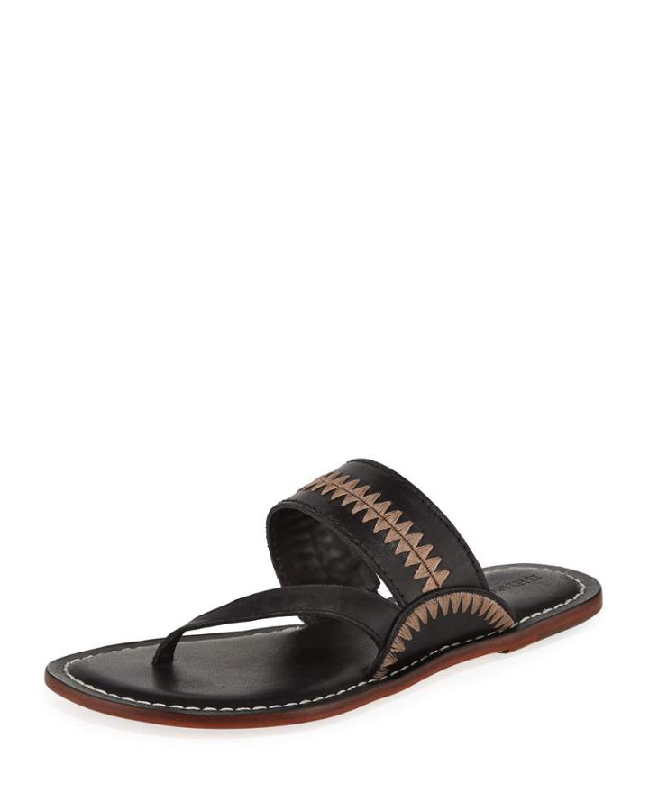 Mary Embroidered Flat Slide