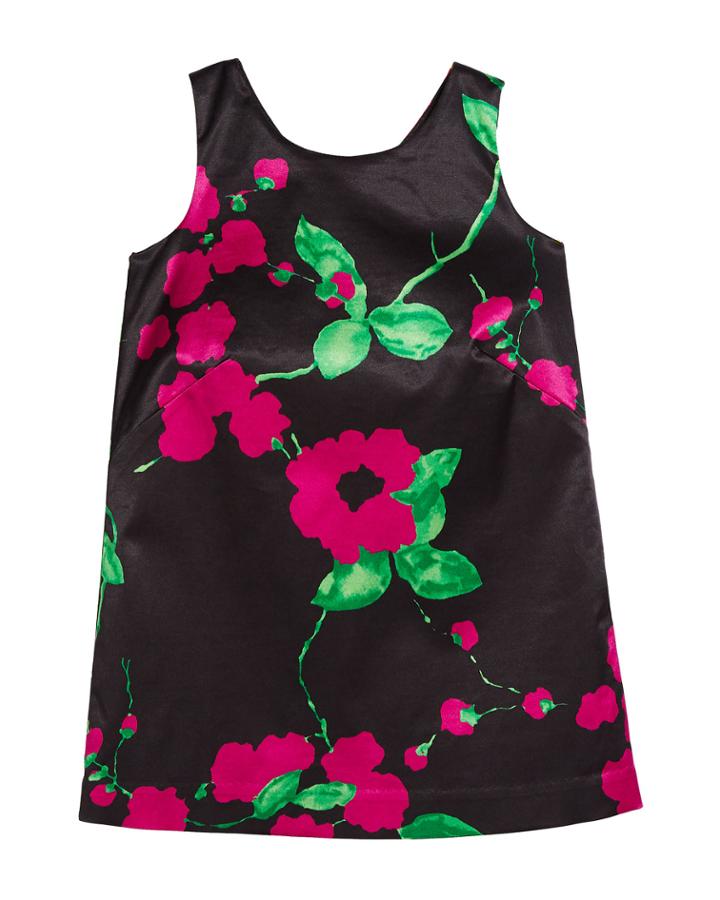 Painted Floral Bow-back Dress,