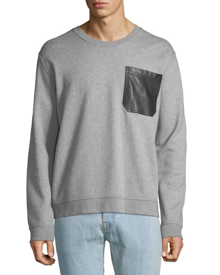 Men's Crewneck Leather-pocket