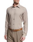 Linen Point-collar Slim-fit