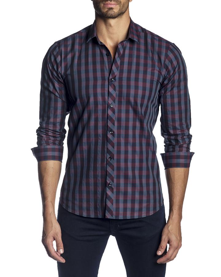 Men's Semi-fitted Check Long-sleeve Button-down