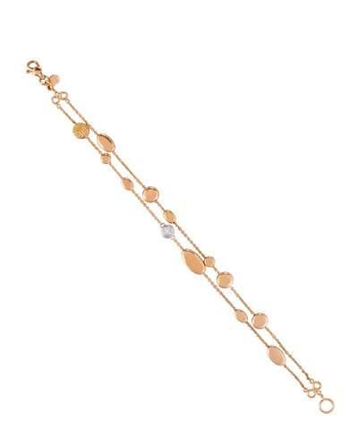 Classic 18k Rose Gold & Diamond Double-strand Mixed Station Bracelet