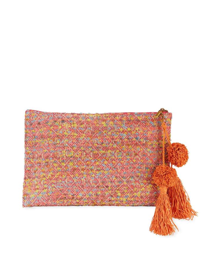 Woven Tasseled Small Clutch Bag
