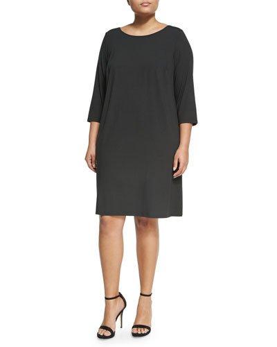 Jersey 3/4-sleeve Shift Dress,