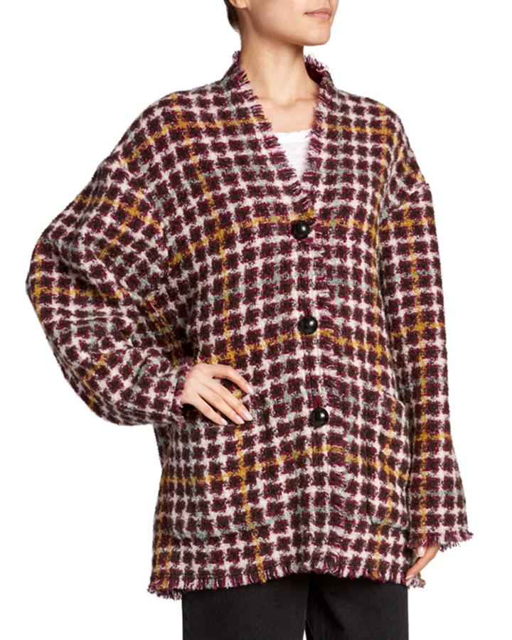 Dianaly Check Tweed Coat