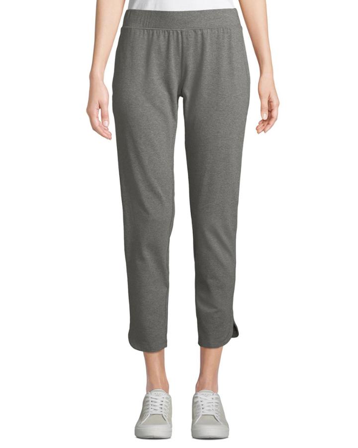 Slim Heathered Stretch Jersey Straight-leg Ankle Pants