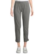 Slim Heathered Stretch Jersey Straight-leg Ankle Pants