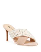 Pearly Beaded Mid-heel
