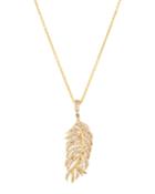 14k Diamond Feather Pendant Necklace