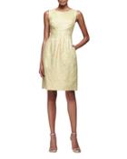 Felicia Classic Sparkle Tweed Sheath Dress, Citrine