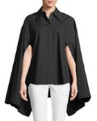 Button-front Kimono-sleeve Cotton