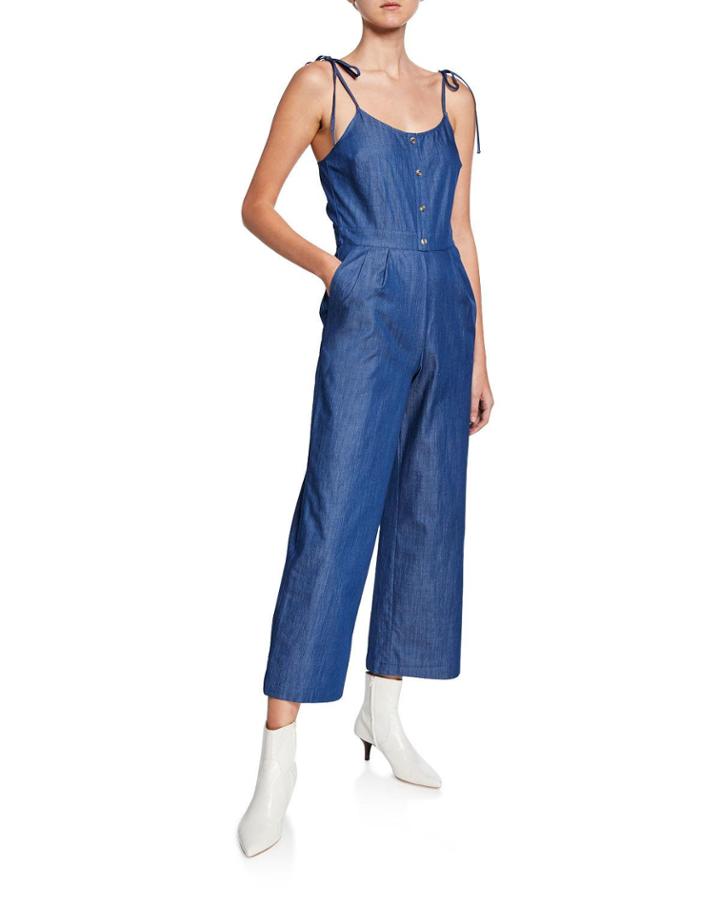 Wide-leg Shoulder Tie Jumpsuit