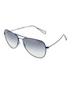 Matt Metal Aviator Sunglasses, Blue