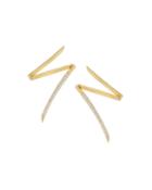 14k Gold Flawless Diamond Lightning Bolt Earrings