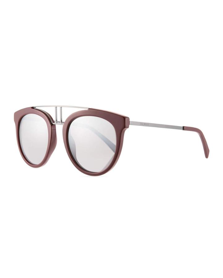 Round Mirrored Acetate & Metal Double-bridge