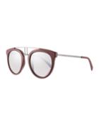Round Mirrored Acetate & Metal Double-bridge