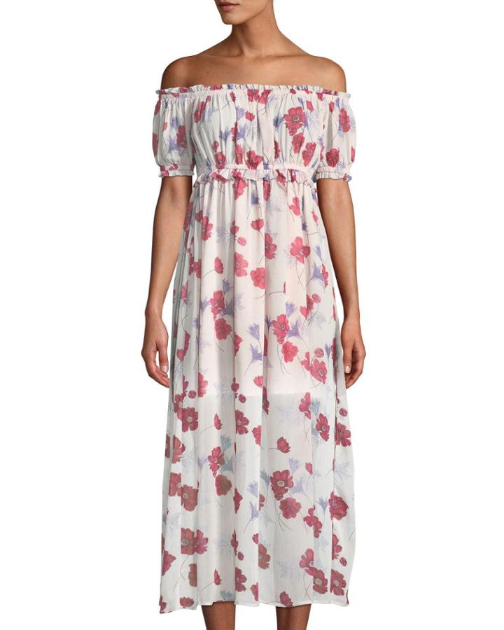 Darling Poppy Off-the-shoulder