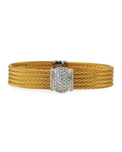 Five-row Stacked Bangle W/ White