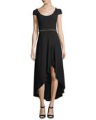 Beaded-belt High-low Cocktail Dress